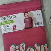 Esmara брендовая хлопковая футболка цвет малиновый размер L евро 44/ 46 