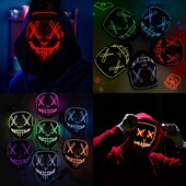 Світлодіодна неонова маска світиться судна ніч для хеллоуїна halloween вечірки Neon led Mask неонови
