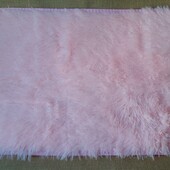 Приліжковий килимок ворсистий коврик Травичка 40x60 з довгим ворсом рожевий мармур