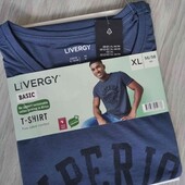 Livergy брендовая хлопковая футболка цвет светло/ синий размер XL евро 56/58