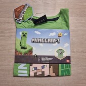 Minecraft! Трикотажная футболка для мальчика! 110/116! Лот 5700