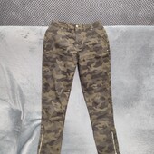 Женские стрейчевые джинсы в стиле милитари, р.S/M