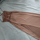 M, шоколадна сукня комбінація з розрізом