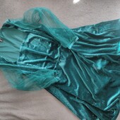 Shein, 0xl, зелена сукня з велюру та фатіну