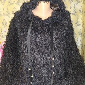 Кофта жіноча, штучне пір'я, чорна, розмір 44-46