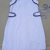 РОЗпродаж. Біла сукня сарафан в морському стилі, льон, р. 52
