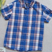 Дитяча літня сорочка 8-9 років з коротким рукавом у клітинку для хлопчика