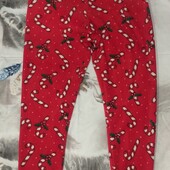 ❤Брендовые,натуральные,красные плюшевые с ярким принтом тёплые штаны новые❤Англия.Поб108-134см.