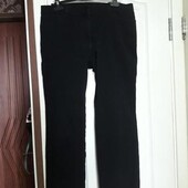 Р 16 / 50-52 стильные джинсы штаны брюки черные деним зауженные слим хлопок стрейчевые m&s