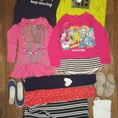 Пакет одежды и обуви для девочки, б/у, 5-8лет