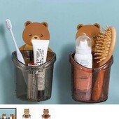 Пластиковий стаканчик для зберігання зубної пасти,настінний тримач для зубних щіток у формі ведмедя