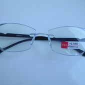 Стильные очки с диоптриями плюс +2, безоправные, легкие!