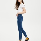 Джинсы скинни на высокой талии zara pull&bear xxs xs 32 34 eur