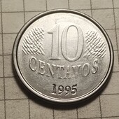 Монета Бразилії 10 сентавос 1995