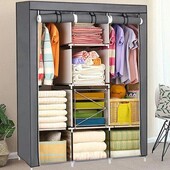 Складной каркасный тканевый шкаф Storage Wardrobe 88130, шкаф на три секции 130*45*175