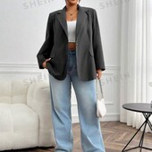 Shein, 1xl, зелений хакі, оверсайз піджак