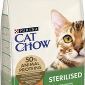 Сухой корм Cat Chow sterilized 1,5 кг с индейкой для стерилизованных кошек и кастрированных котов