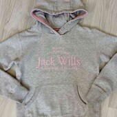 Jack Wills стильный худи с капюшоном цвет серый меланж  рост 140 см