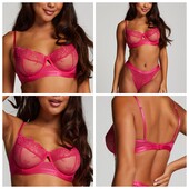 Hunkemoller! Мереживний жіночий бюстгальтер на кісточках 85С pink yarrow! Лот 546