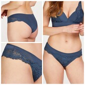 Hunkemoller! Якісні жіночі труси з мереживом 2Хл розмір dark denim! Лот 24