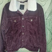 Чоловічі вельвет куртка на хутрі River Island L