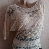 Нарядная кружевная пудровая блуза, блузка, кофточка