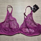 Hunkemoller! Мереживний жіночий бюстгальтер на кісточках 75С wild aster! Лот 231