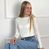 Джемпер з круглою горловиною гольф білий