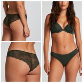 Hunkemoller! Безшовні жіночі труси з мереживною попкою Хл розмір kombu green! Лот 729
