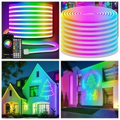 Неоновая умная гибкая лента RGB, ip65, приложение, синхронизация с музыкой, 10 м