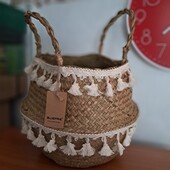 Кошик L 30х36 см плетений з китицями