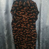 Платье-халат из иск.шёлка на женщину XL/XXL,см.замеры