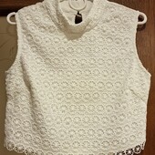 Нарядный ажурный топ, блузка, в новом состоянии XS, S, M
