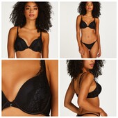 Hunkemoller! Жіночий бюстгальтер з мереживом 80В пуш-ап, caviar! Лот 412