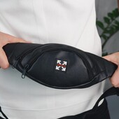 Бананка шкірозамінник чорна Off White