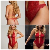 Hunkemoller! Мереживний жіночий боді Хл розмір tango red! Лот 535