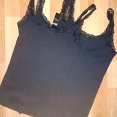 2 шт !Майка з мереживом у рубчик S 36/38 eur