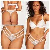 Hunkemoller! Мереживні жіночі труси, страп-панти, стрінги Хл розмір snow white! Лот 64