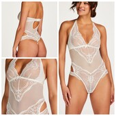 Hunkemoller! Дуже спокусливий мереживний жіночий боді S розмір snow white! Лот 533