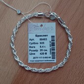 Новый серебряный браслет 925 пробы. Длина 20 см, вес 8.4 грамма.