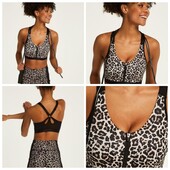 Hunkemoller! Жіночий спортивний топ 75Д, краще 75С леопард smoke gray! Лот 833