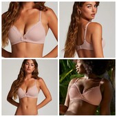 Hunkemoller! Комфортний жіночий бюстгальтер без кісточок в рубчик 85Д pale mauve! Лот 48