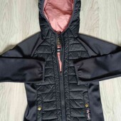 Barbour спортивная лёгкая куртка с капюшоном цвет синий на девочку рост 128/ 134