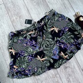 Шорти юбка зверху у квіти пояс-бант великій розмір батал 100% viscose