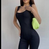 Чёрный комбинезон ромпер