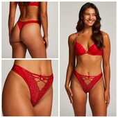 Hunkemoller! Шикарні жіночі труси зі срібною люрексовою ниткою, стрінги М розмір tango red! Лот 74