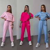 жіночий костюм літо, літний костюм футболка і брюки