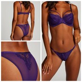 Hunkemoller! Високі напівпрозорі жіночі труси S розмір violet indigo! Лот 24