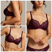 Hunkemoller noir! Жіночий бюстгальтер із сатину і мережива 70С Italian plum! Лот 157