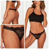 Hunkemoller! Сучасні жіночі труси з мереживом, міні стрінги S розмір caviar! Лот 69